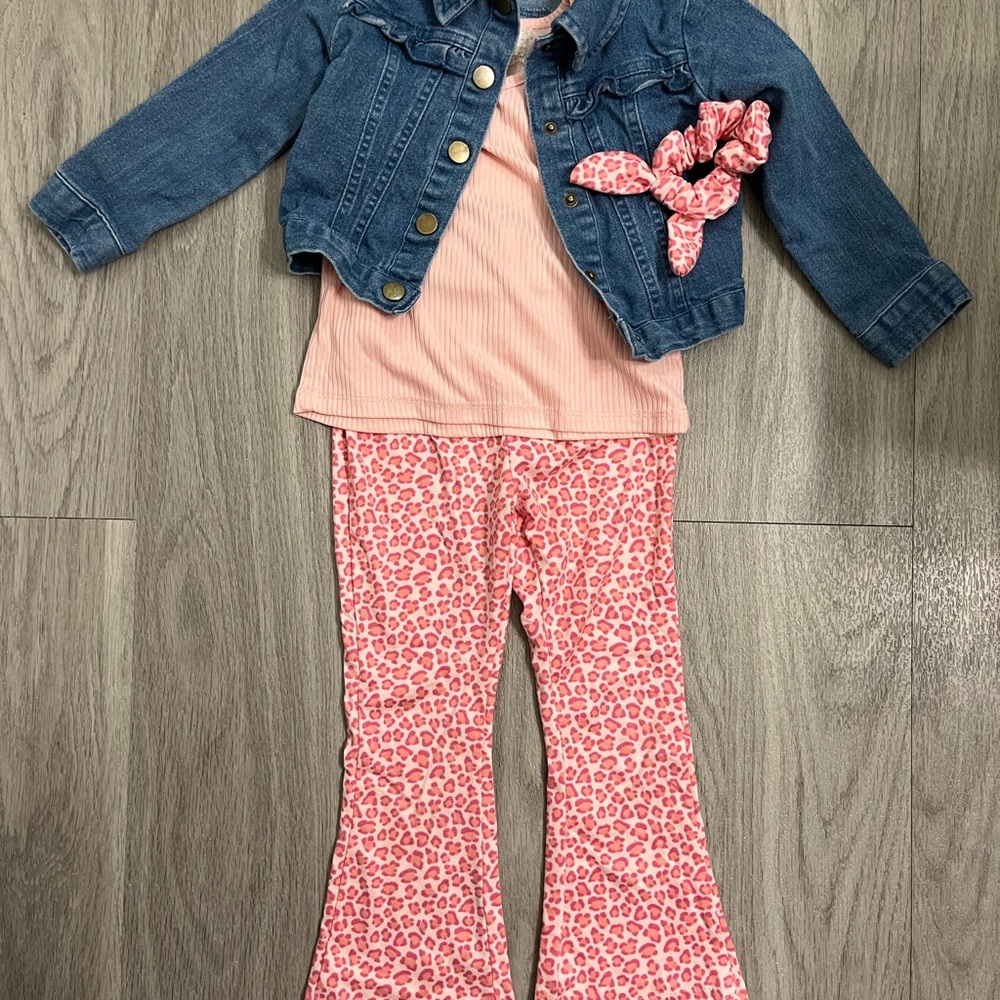 Blue and Pink Leopard Matching Set